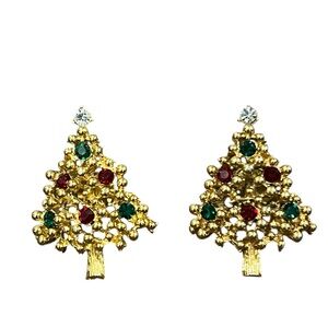 Christmas Tree rhinestones pin / brooch 2 total